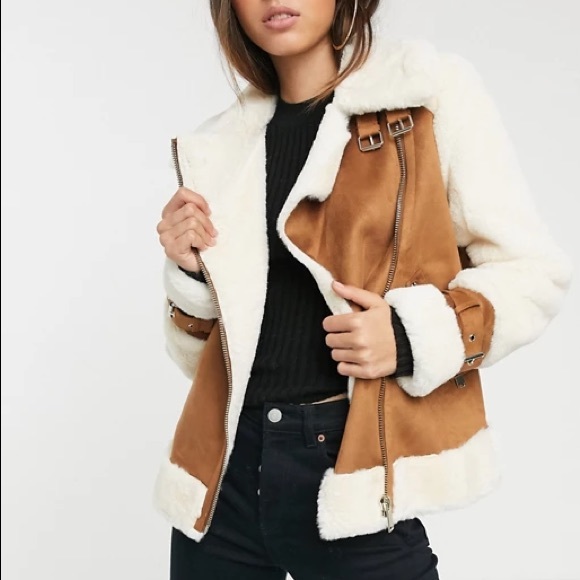 river island shearling coat